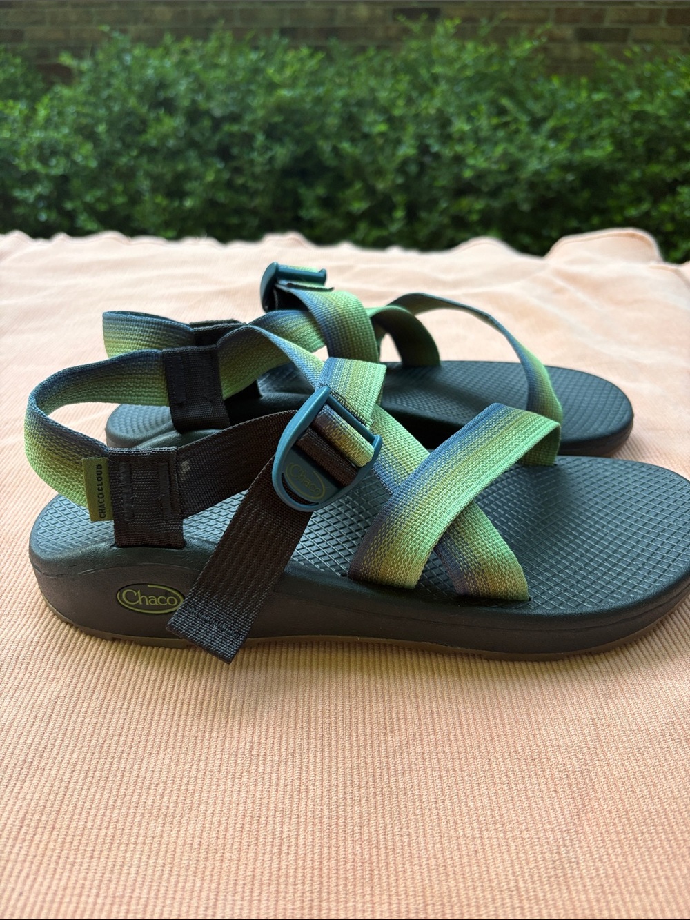 Chaco Cloud Mens size 10 green/blue - Picture 4 of 6